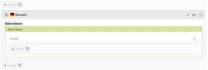 TYPO3 Inhaltselement Raster-Element Akkordeon Backend Inhaltsbereich