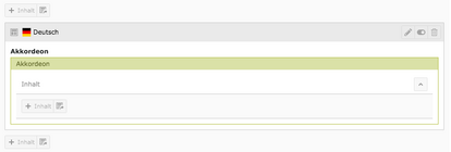 TYPO3 Inhaltselement Raster-Element Akkordeon Backend Inhaltsbereich