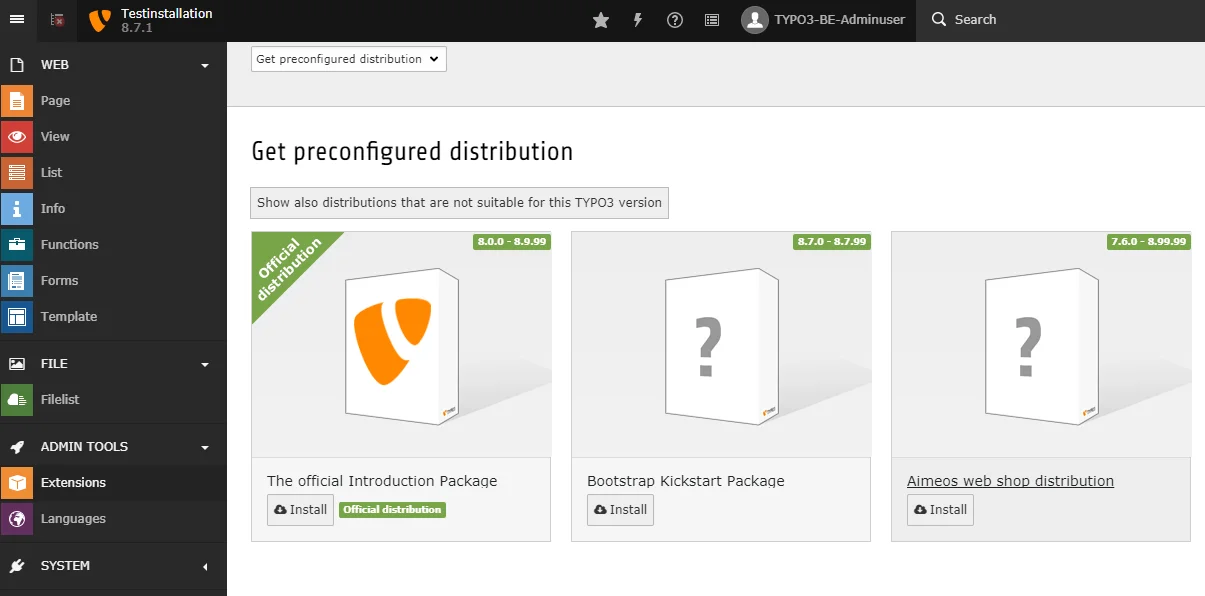 Anleitung - TYPO3-Installation auf einem Shared Hosting