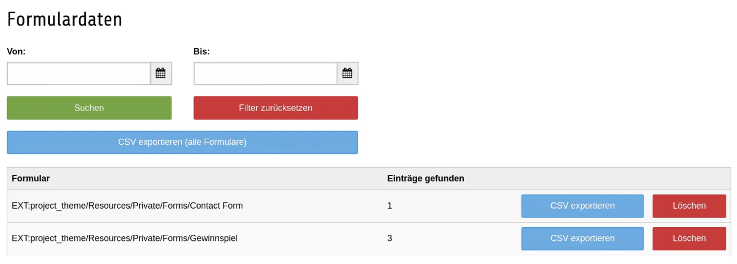 TYPO3 Backend Module Forms