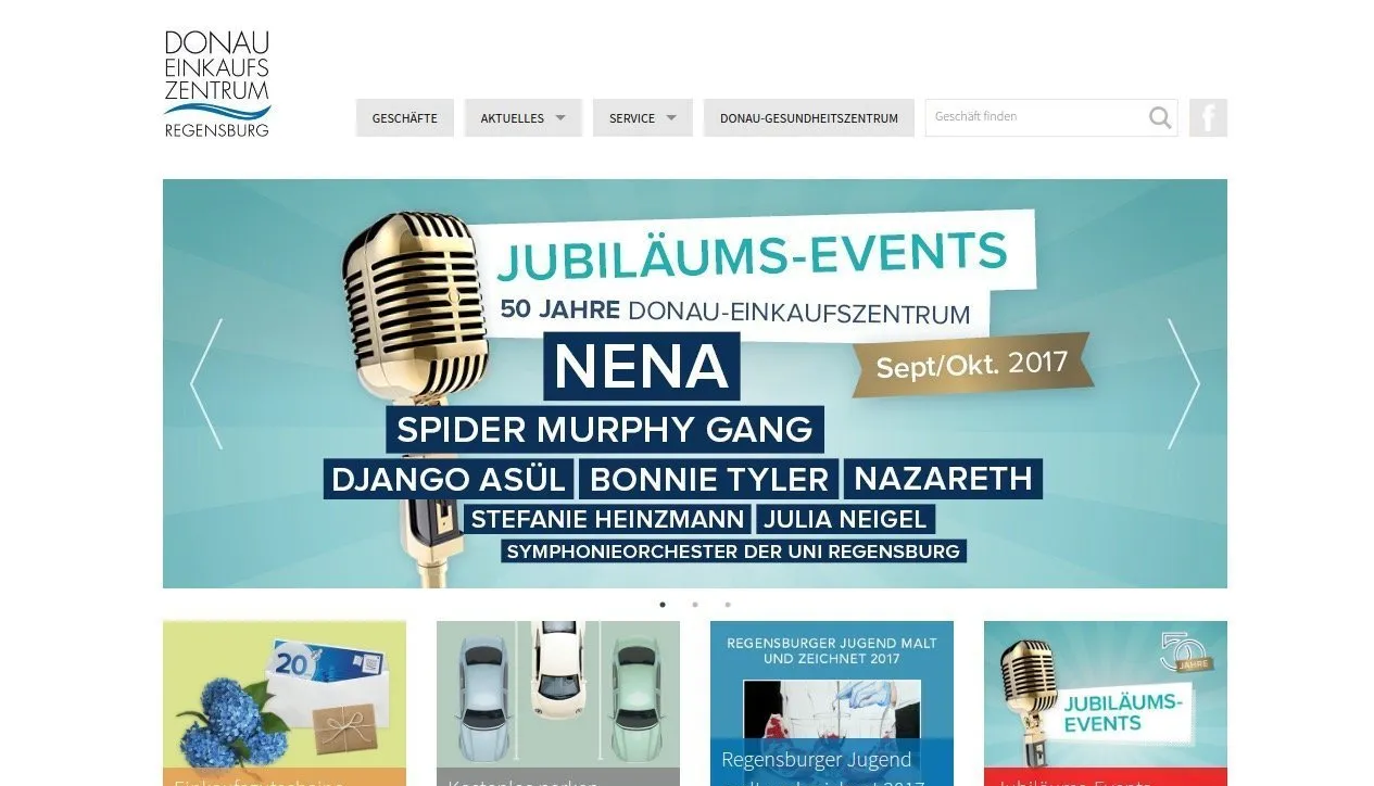 Donaueinkaufszentrum Website Screenshot