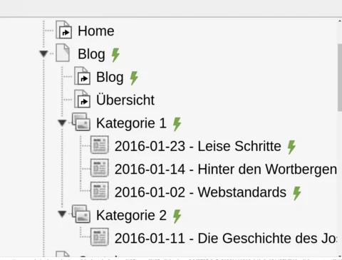 TYPO3 Blog Seitenbaum