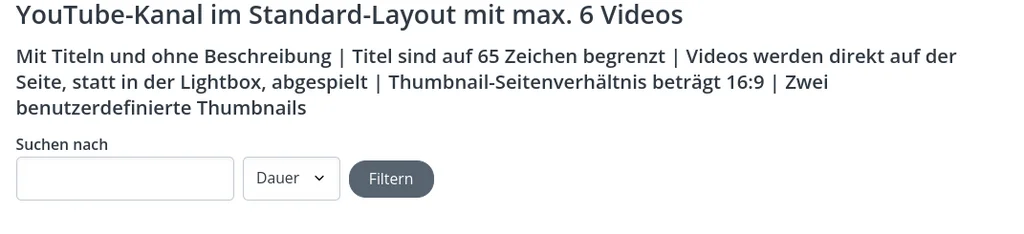 TYPO3 Video Extensions Filter im Frontend