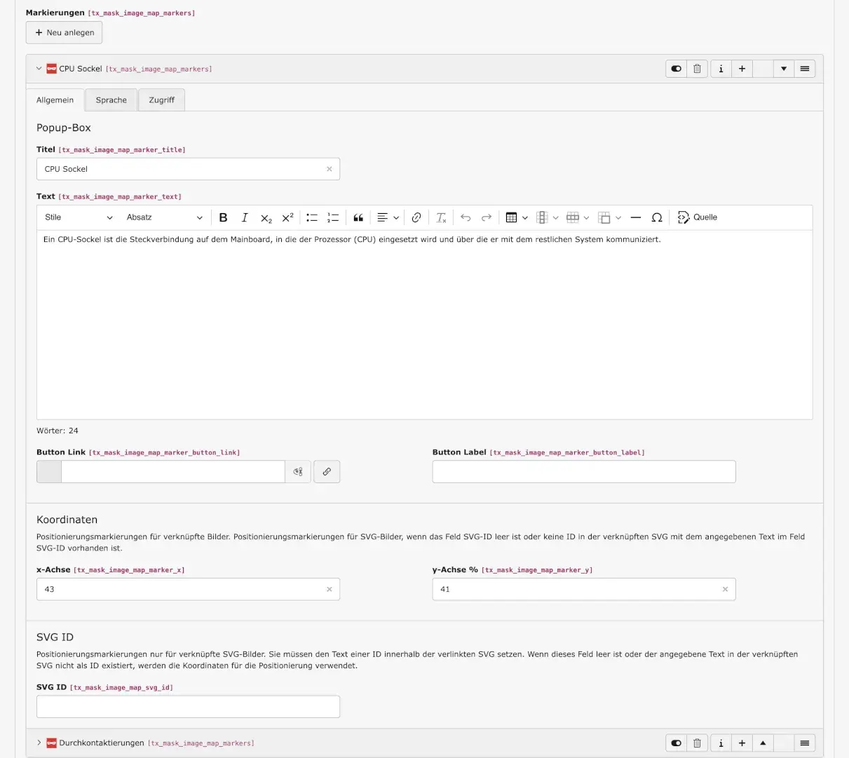 TYPO3 Markers in Image Maps