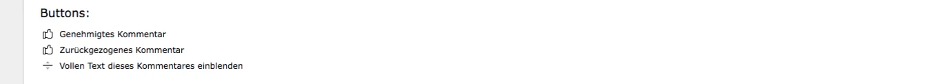 TYPO3 comments Icon explanations