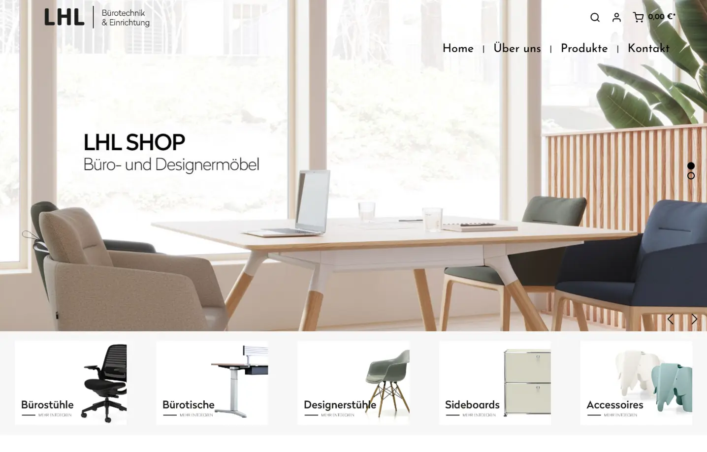 LHL Onlineshop Website Screenshot