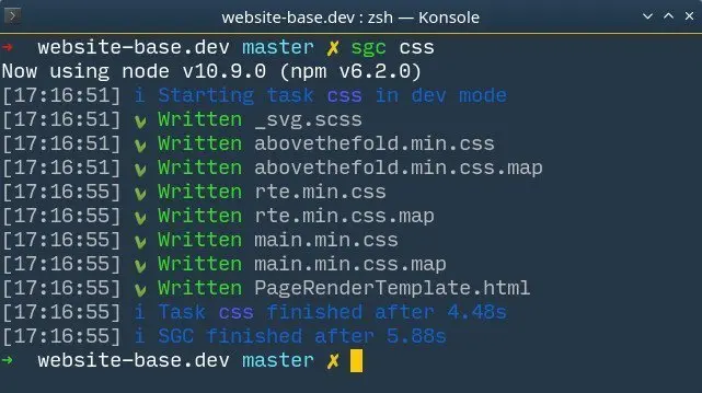 SGC v3 CSS Kommando Konsolenausgabe