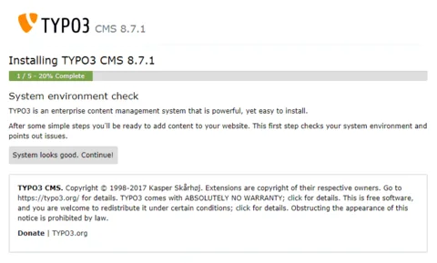 Schritt 1 - System Environment Check