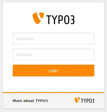 TYPO3 Backend Login after Installation TYPO3 Content Management System Backend Login after Installation