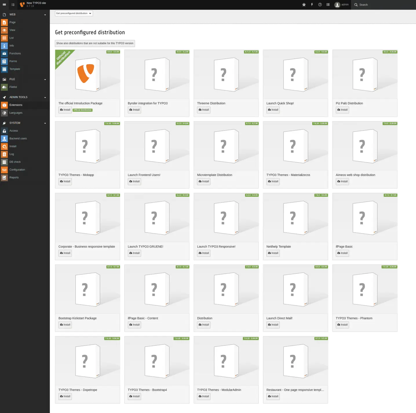 TYPO3 Backend TYPO3 Backend