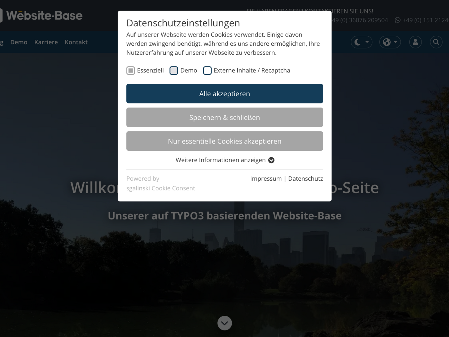 TYPO3 Cookie Opt-In von sgalinski