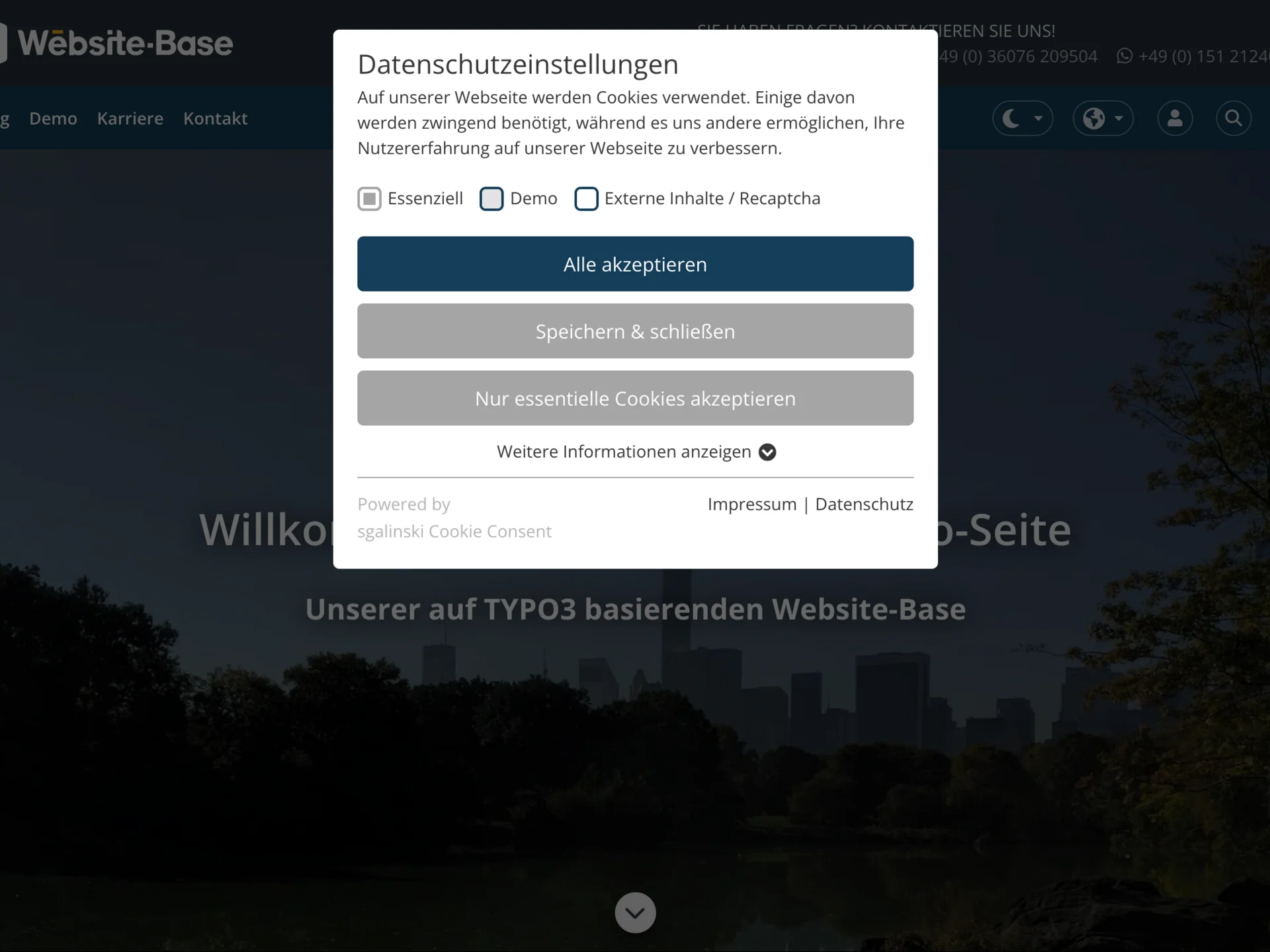TYPO3 Cookie Opt-In by sgalinski