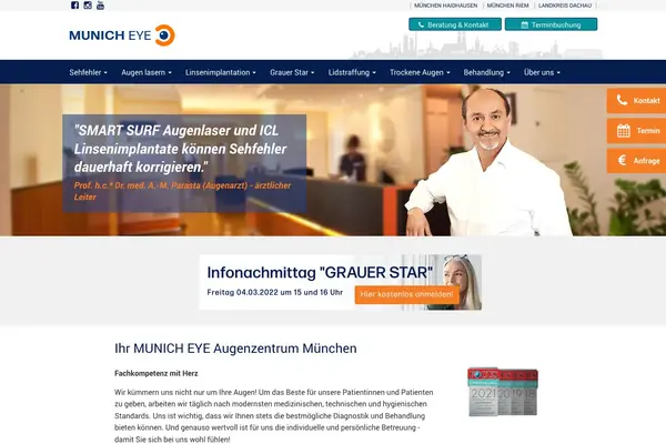 MUNICH EYE Website Screenshot