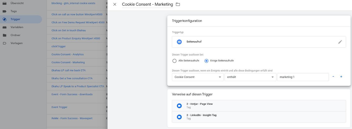 Google Tag Manager Trigger hinzufügen
