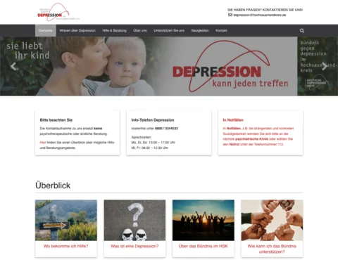 Bündnis gegen Depression im Hochsauerlandkreis Website Screenshot