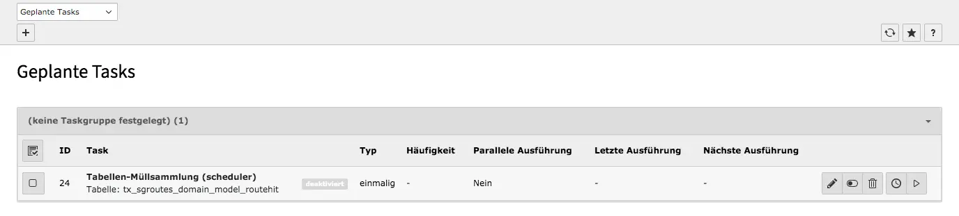 TYPO3 Backend Modul Planer Geplanter Task