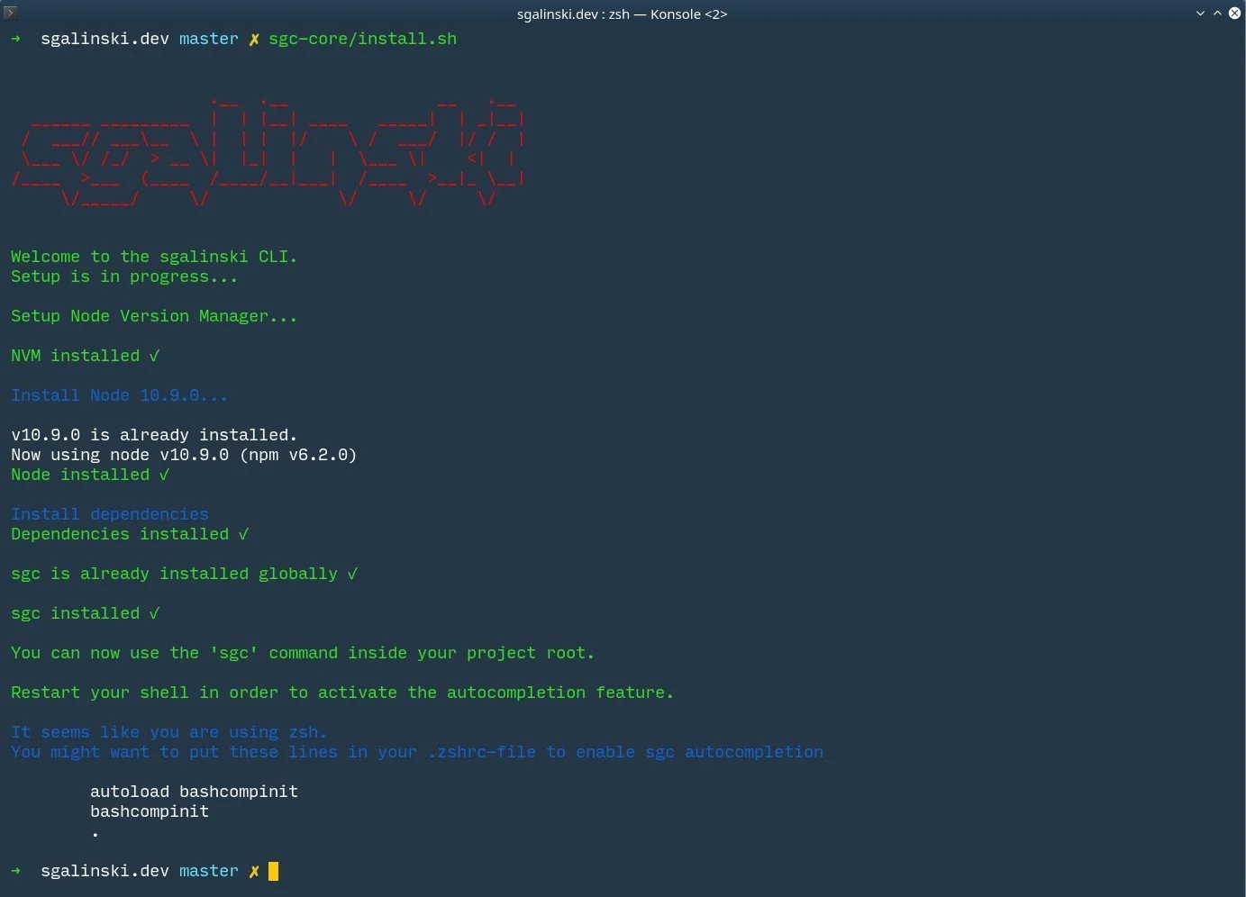 SGC v3 Installation Kommandozeile