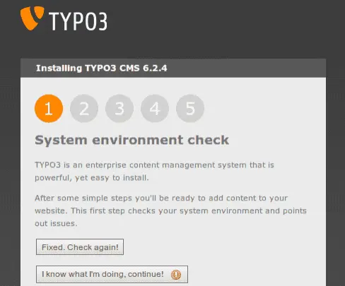 Incorrect TYPO3 system environment check Incorrect TYPO3 system environment check
