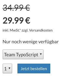 TYPO3 Shop Frontend Reduced price