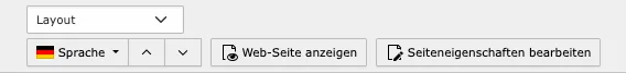 TYPO3 Seiteneigenschaften Optionen über dem Inhaltsbereich