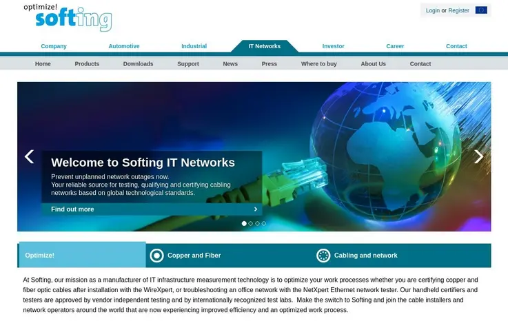 Softing Website Screenshot