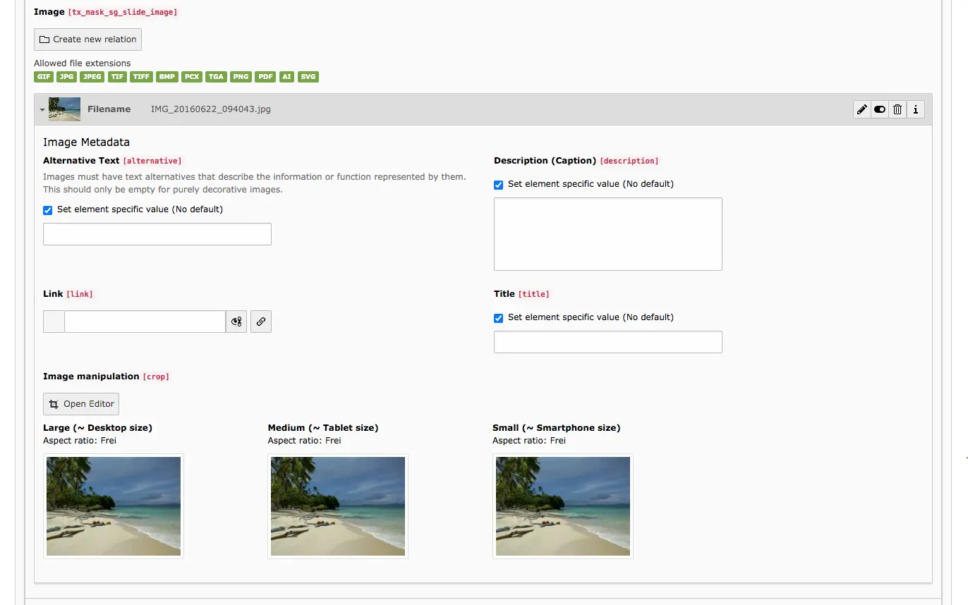 TYPO3 Image Manipulation Open Editor