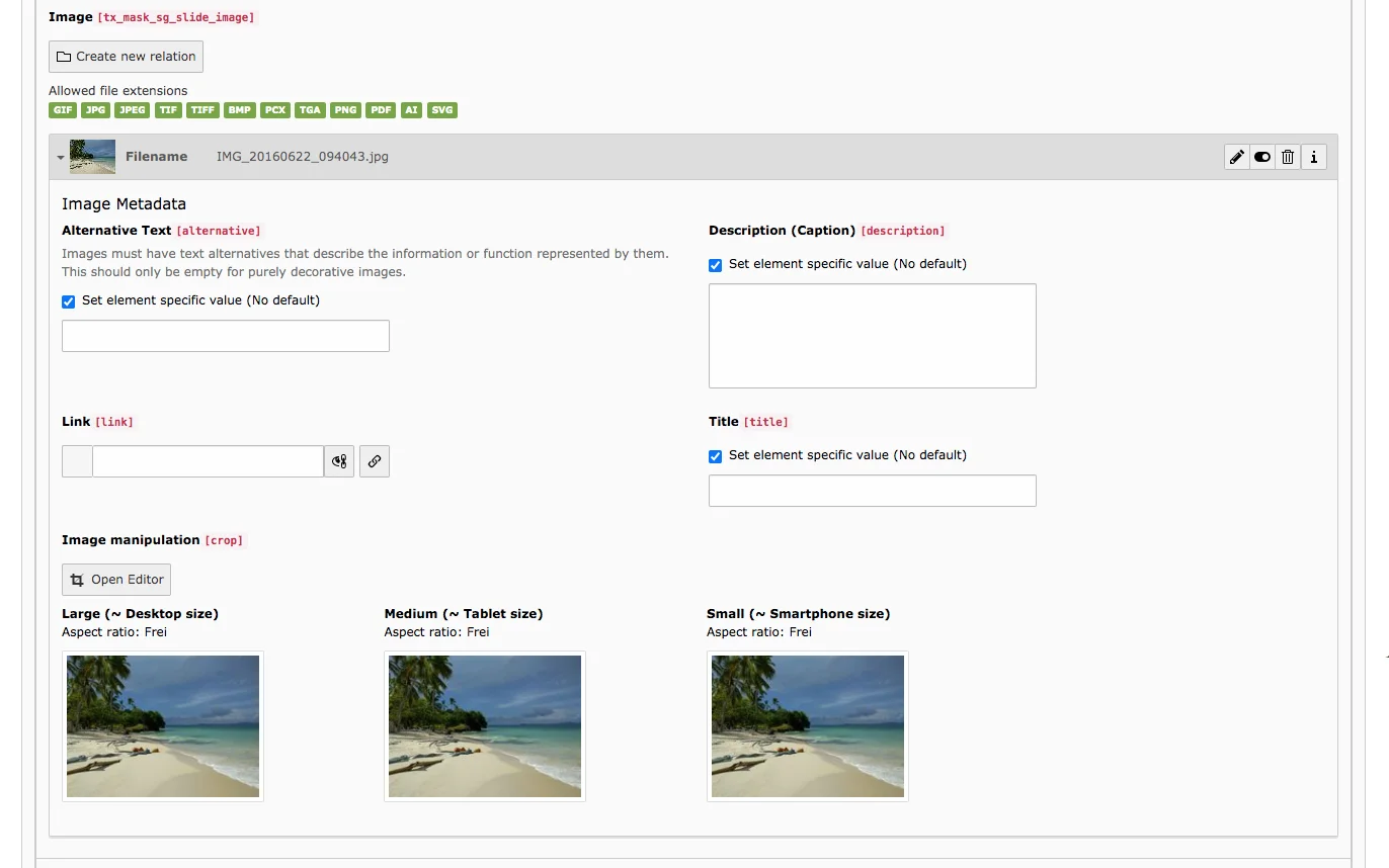 TYPO3 Image Manipulation Open Editor