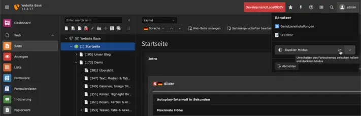 TYPO3 Backend Dark Mode