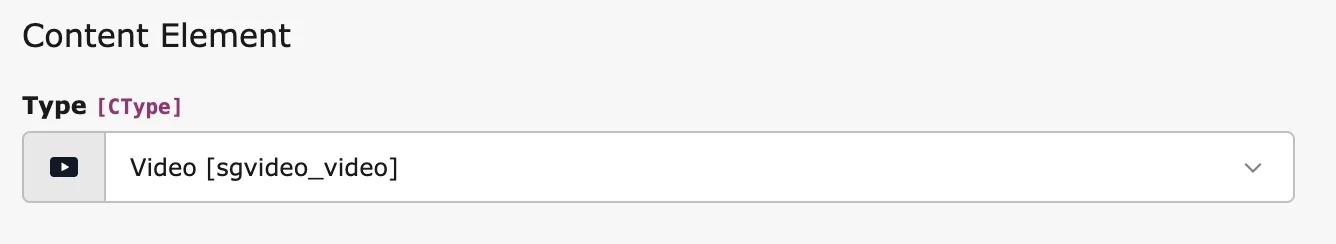 TYPO3 Video Content Element