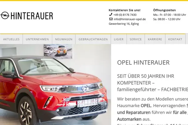 Opel Hinterauer Website Screenshot