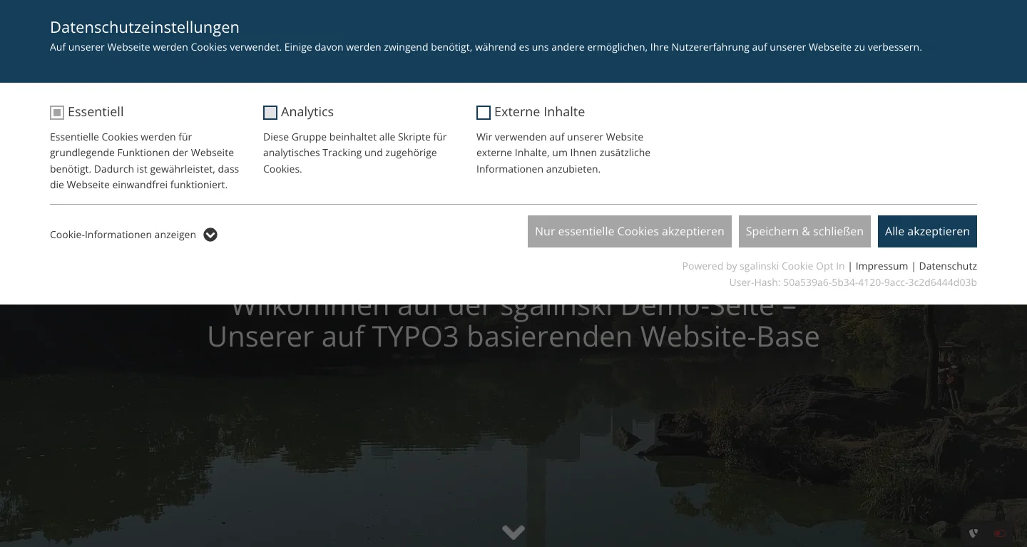 TYPO3 Cookie Opt-In von sgalinski