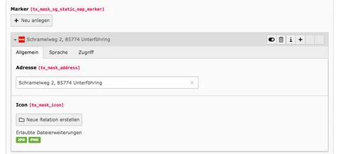 TYPO3 Mask Element Static Map Marker