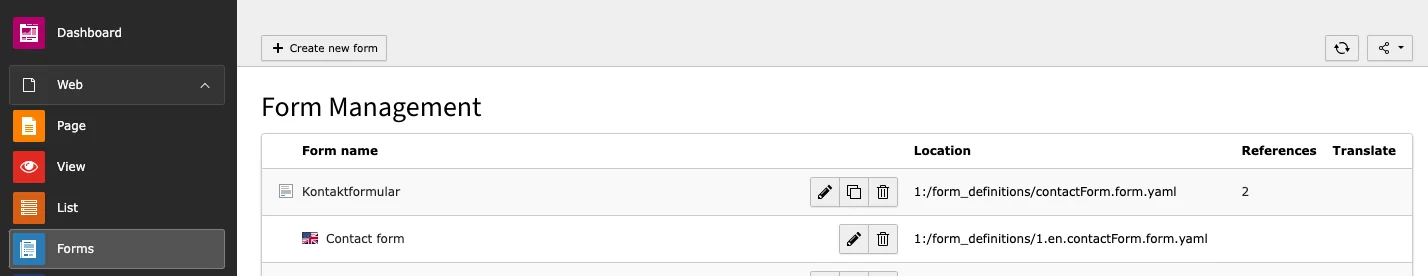 TYPO3 Backend Module Forms