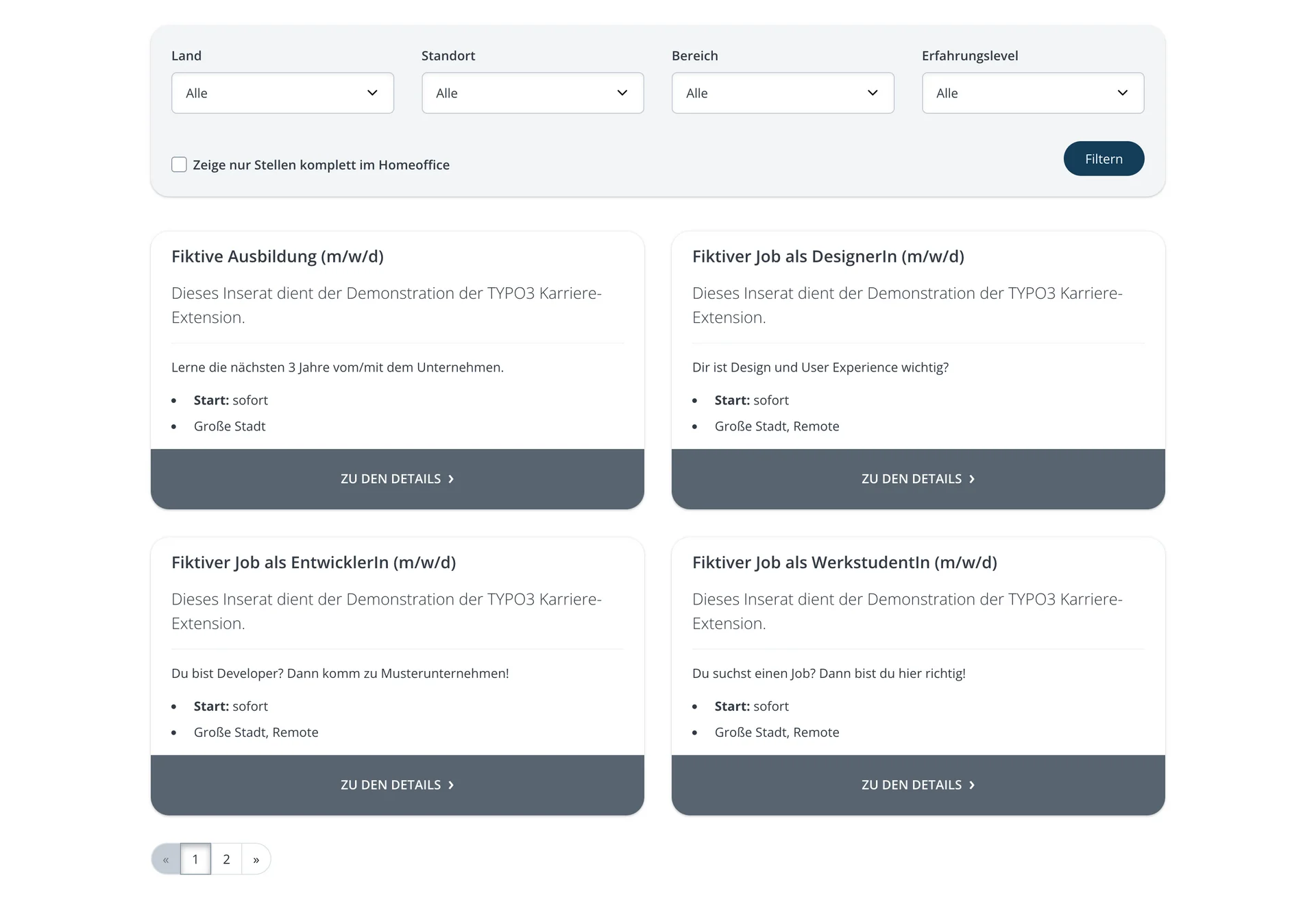 TYPO3 Website-Base Karriere-Seite