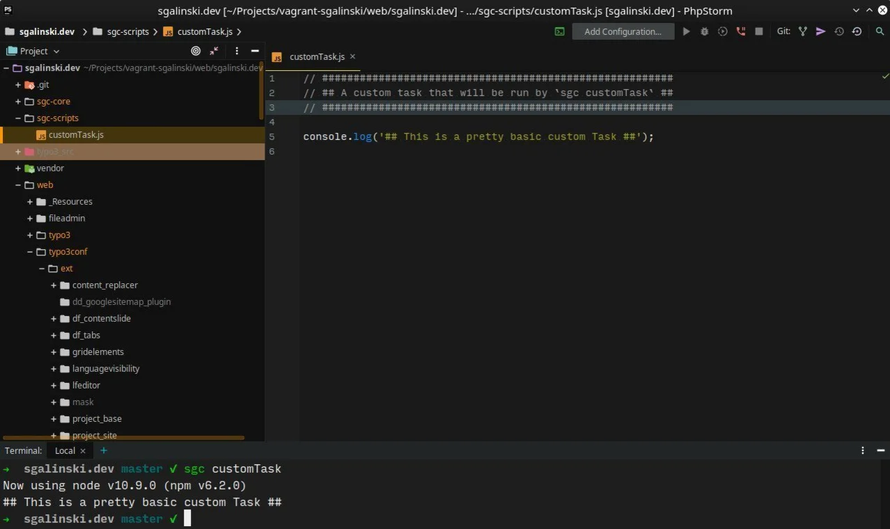 SGC v3 benutzerdefinierter Task