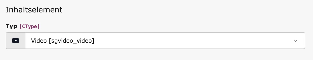 TYPO3 Video-Inhaltselement