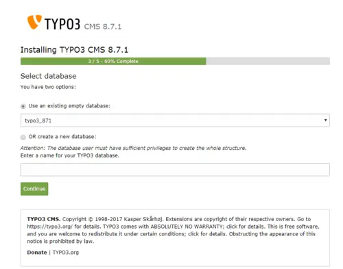 Step 3 - Choose Database