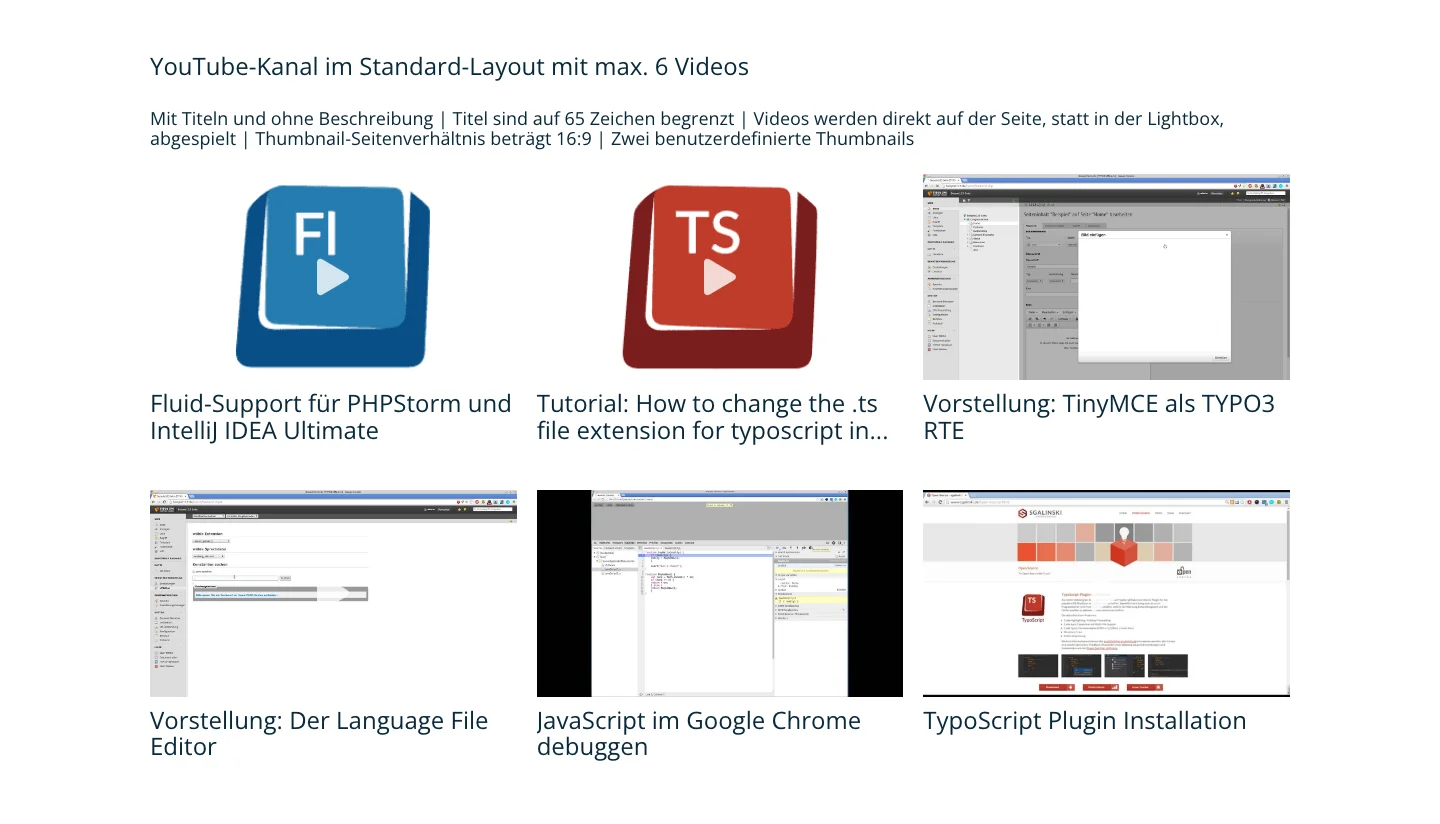 Media library with sg_vimeo TYPO3 extension