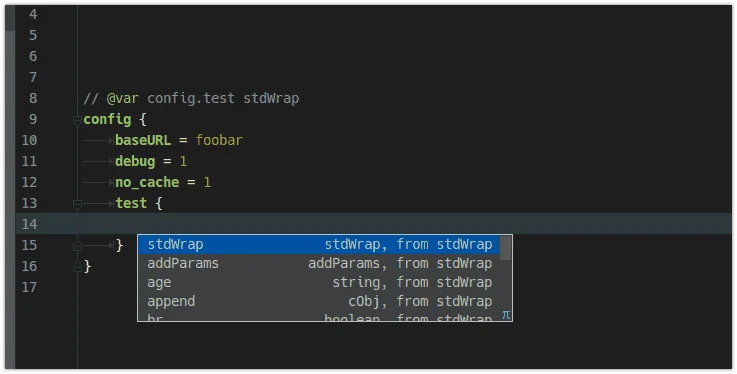 Auto-completion also offers suggestions across file sizes