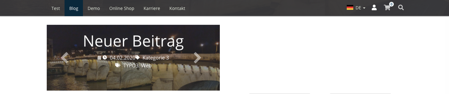 TYPO3 Inhaltselement Neueste News Frontend 2-Spalter