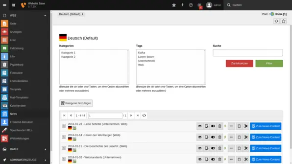 TYPO3 Backend Module News