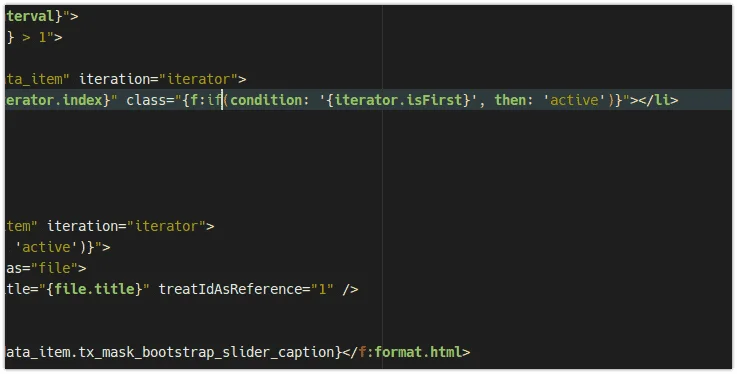 Auch bei der Verwendung der Inline-Syntax wird ein sinnvolles Highlighting, sowie Brace-Matching angeboten