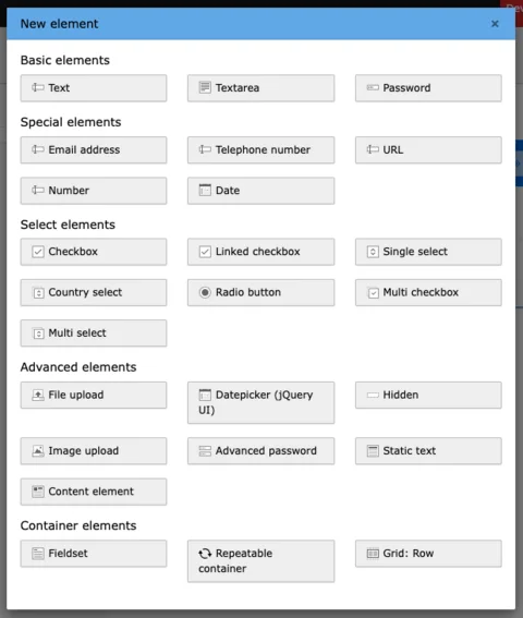 TYPO3 Backend Module Forms All Form Elements