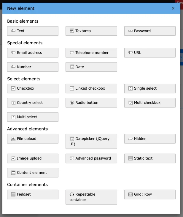 TYPO3 Backend Module Forms All Form Elements