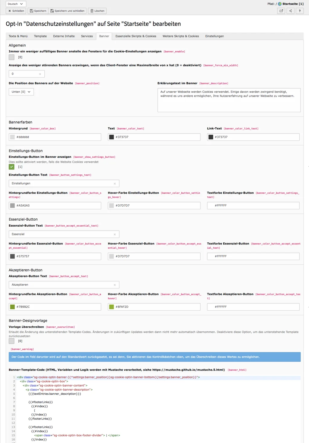 Cookie Consent TYPO3 Tab Banner
