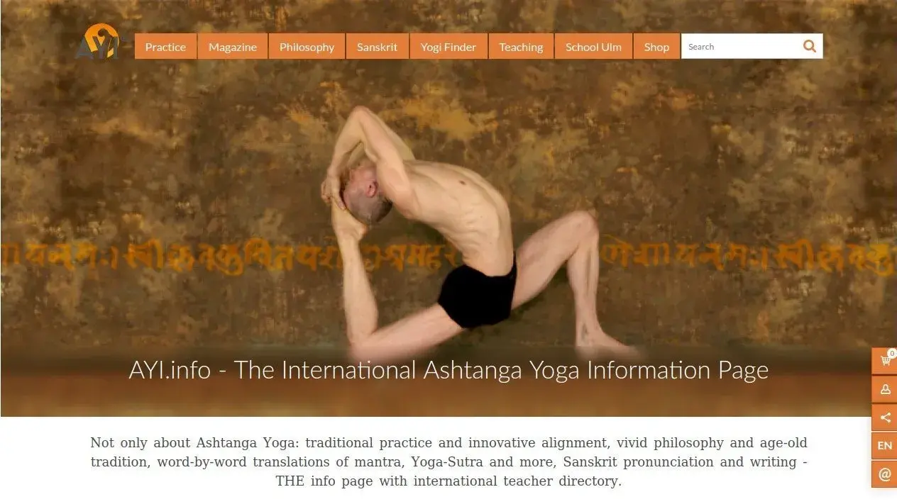 AshtangaYoga.info Website Screenshot