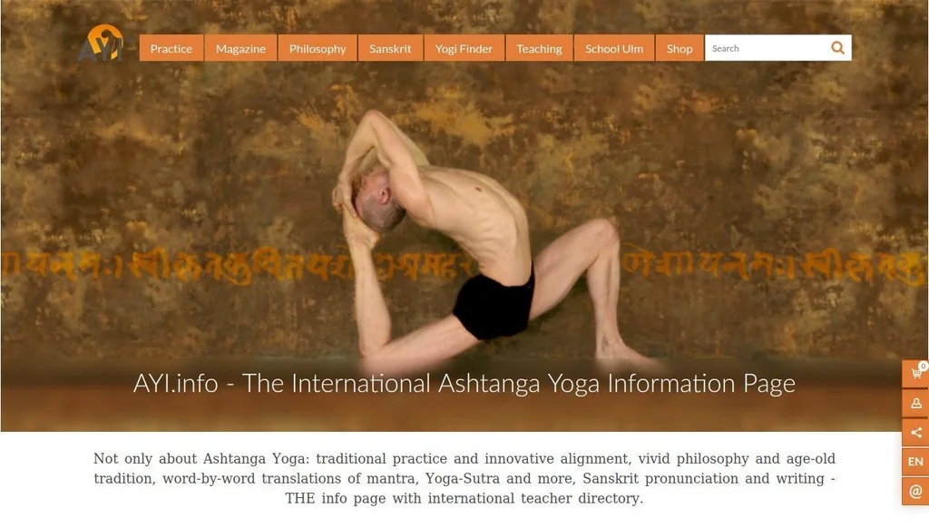 AshtangaYoga.info Website Screenshot
