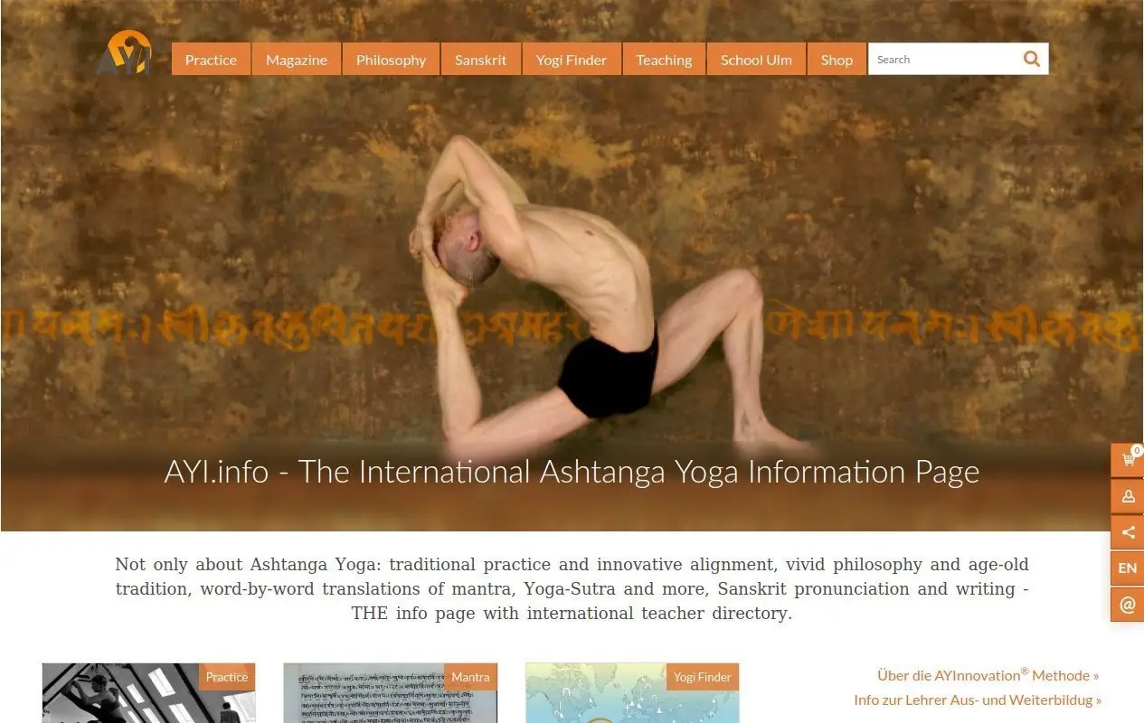 AstangaYoga.info Website Screenshot