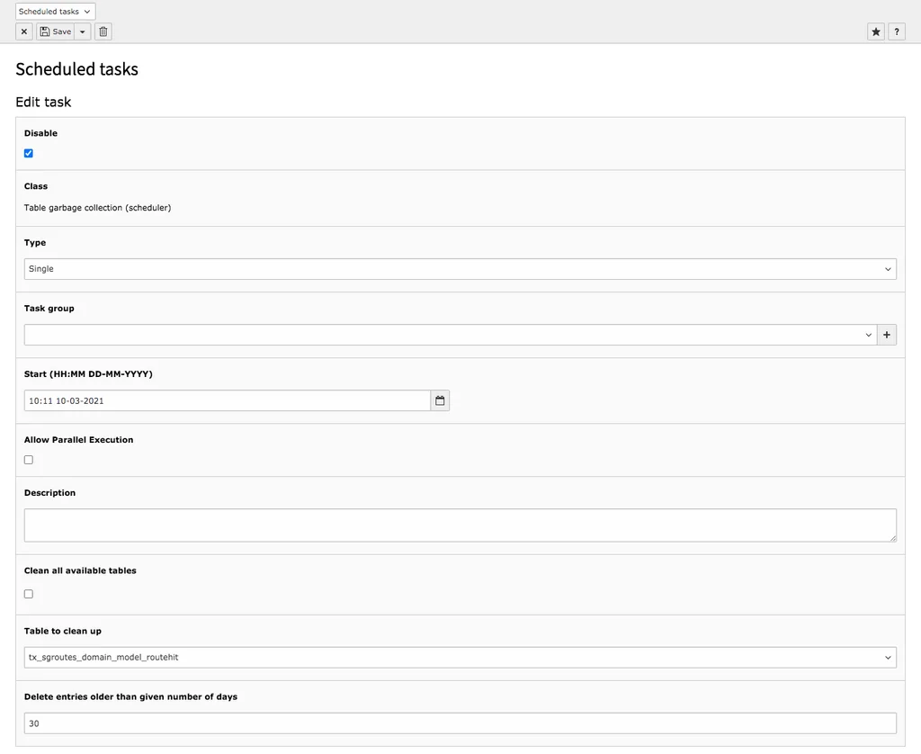 TYPO3 Backend Module Scheduler Scheduled Task