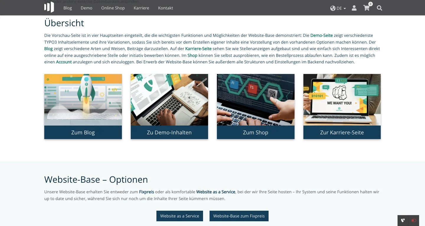 TYPO3 Website-Base Homepage